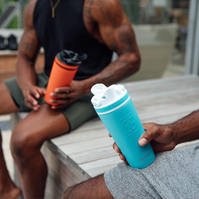 Ice Shaker Insulated Stainless Steel Shaker Bottle | 26oz, Caribbean | Cold for 30+ Hours | Insulated Cup with Twist-on Agitator | Odor-Free Bottle for Protein Shakes, Water, Smoothies, Cocktails - Image 2